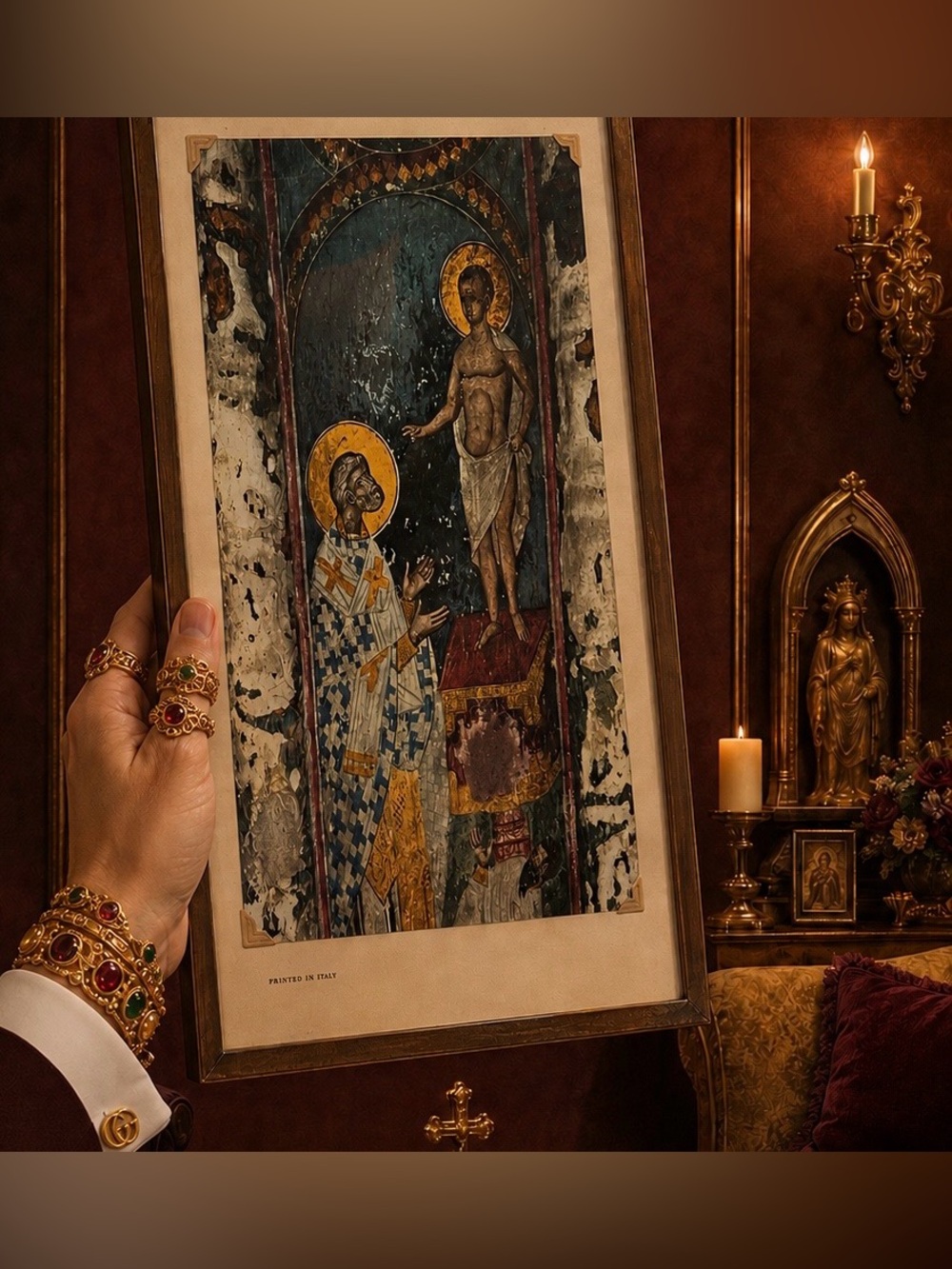 The Vision of St. Peter of Alexandria Original Vintage Fine Art Print Yugoslavia